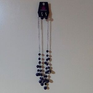 Paparazzi Silver and Black Beaded Necklace Set